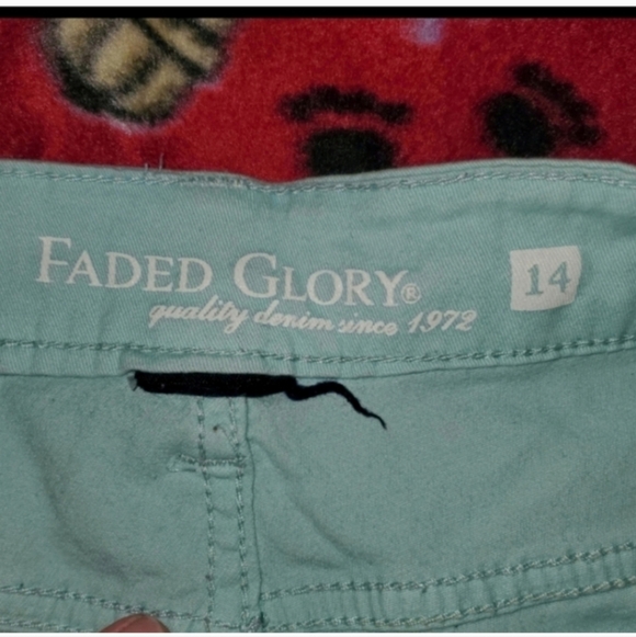 💋5/20 Faded glory blue shorts size 14 - Picture 2 of 3